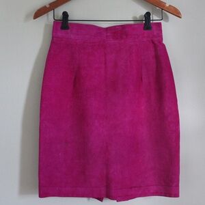 Fuchsia Suede Skirt